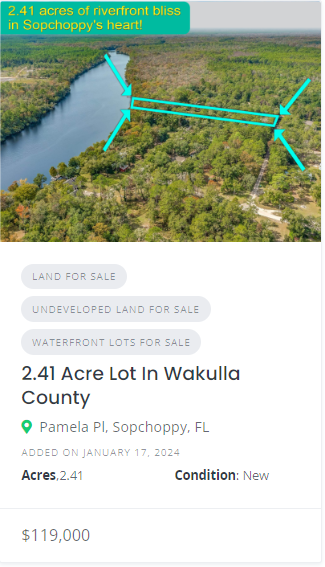 buy waterfront lot in Wakulla County Florida