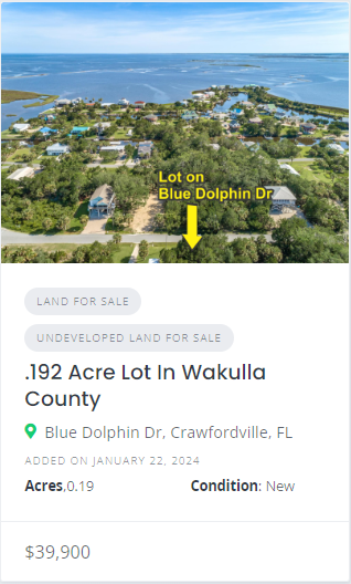 buy raw land near the beach in Wakulla County Florida