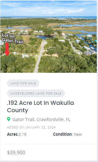 buy land near the beach in Wakulla County Florida